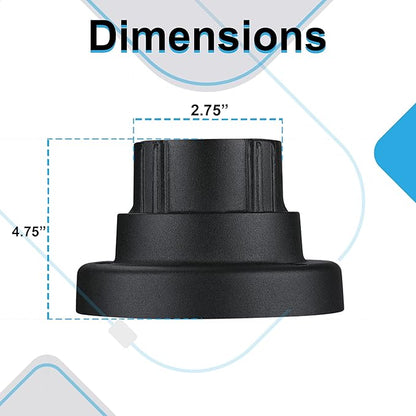 Ciata Mounting Base, Weather Resistant Indoor/Outdoor Aluminum Pedestal Mount for Stone Walls, Horizontal Surfaces, UL Listed, Wet Location use, 3 Inch Fitter Diameter in Textured Black Finish