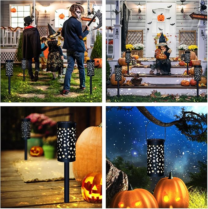Black Solar Pathway Lights 6-Pack, Yard LED