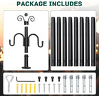10ft Metal Light Poles for Patio, Heavy-Duty