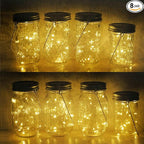 8-Pack LED Mason Jar Fairy Lights, Solar Wedding