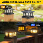 2-Pack Cool White Solar Fence Post Lights, Outdoor LED Caps