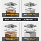4-Pack Solar Post Cap Lights for Patio, LED