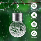 24-Pack Decorative Globe Solar Lanterns for Backyard, Waterproof LED