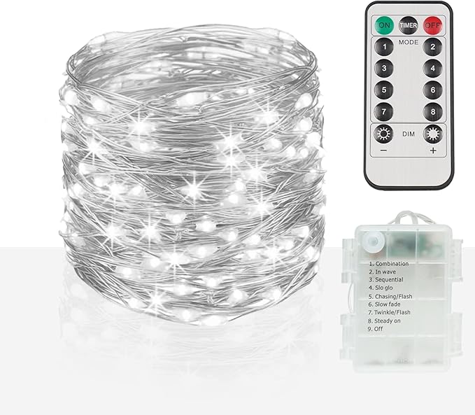 200 LED Christmas Twinkle Lights, 66ft Waterproof for Backyard