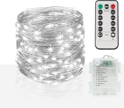 200 LED Christmas Twinkle Lights, 66ft Waterproof for Backyard