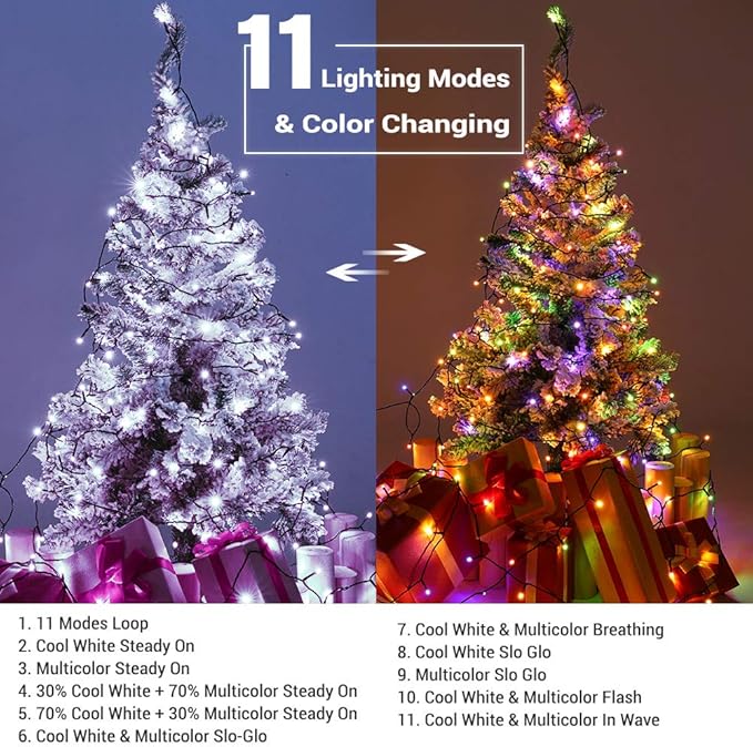 Christmas Fairy Lights, 279ft 800 LED Battery Twinkle Lights