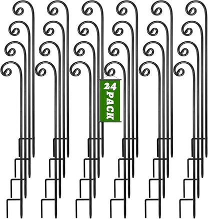Heavy-Duty Shepherd's Hooks 24-Pack, 48" Garden