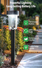 12-Pack Solar Pathway Lights, IP55 Waterproof LED Walkway Lights