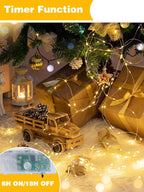 Christmas Yard String Lights 4-Pack, 20ft 60 LED Waterproof