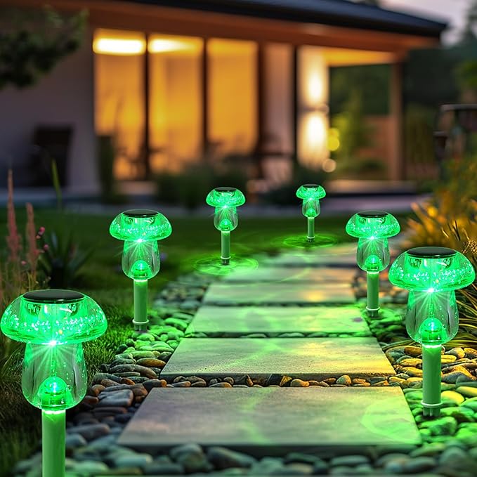 Green Solar Pathway Lights 8-Pack, Walkway LED