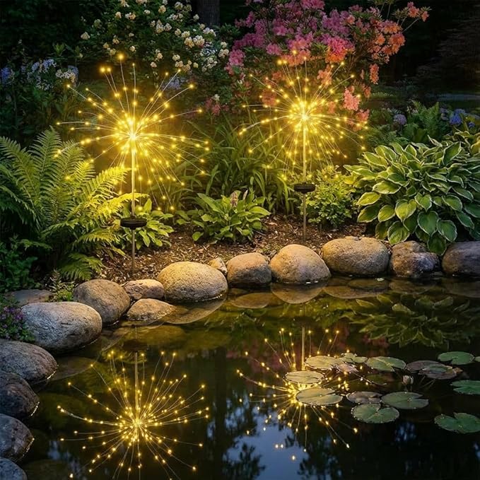 Firework Solar Lawn Figurine Light, Waterproof