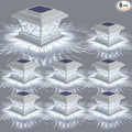 8-Pack White Solar Deck Post Lights, Outdoor LED Caps