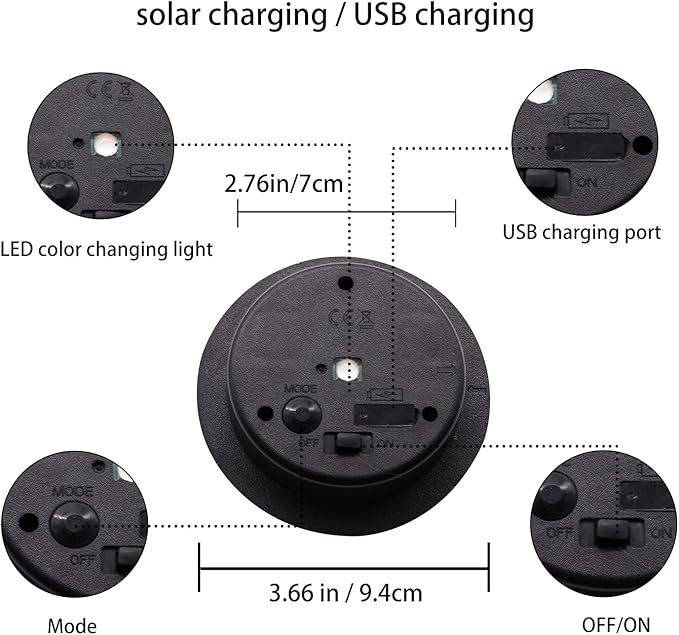 ZNYCYE Upgraded Replacement Solar Light Parts(Top Size 3.66 in, Bottom Size 2.76 in), 2 Pack 8 Colors Solar Replacement Top Parts Lantern Lids for Garden Patio Yard Outdoor Hanging Lanterns