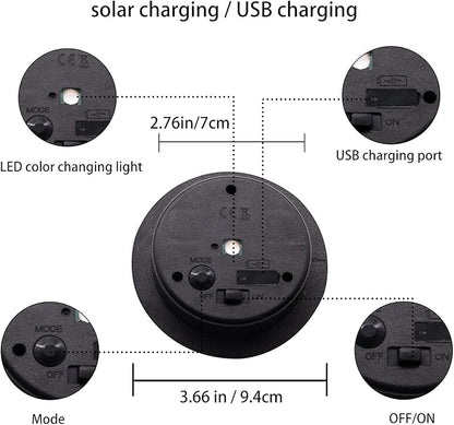 ZNYCYE Upgraded Replacement Solar Light Parts(Top Size 3.66 in, Bottom Size 2.76 in), 2 Pack 8 Colors Solar Replacement Top Parts Lantern Lids for Garden Patio Yard Outdoor Hanging Lanterns
