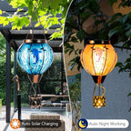 Rustic Hanging Solar Lanterns for Outdoor, Waterproof LED