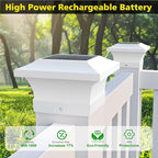 Solar Post Cap Lights 2-Pack, Waterproof LED
