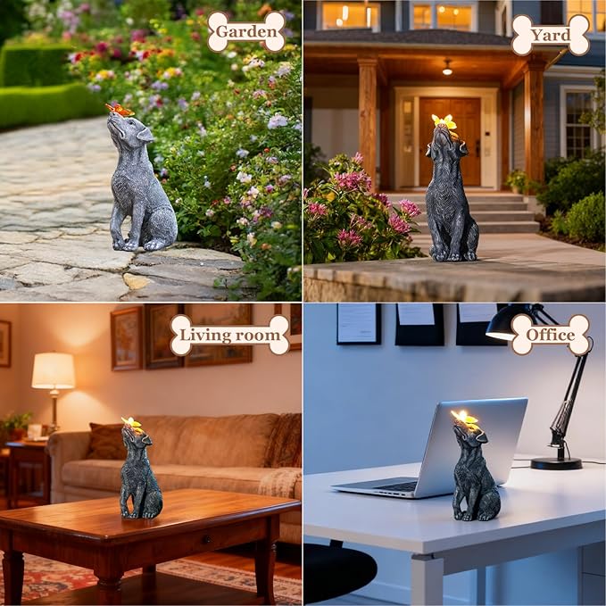 Solar Butterfly Garden Statue Light, Outdoor Decor