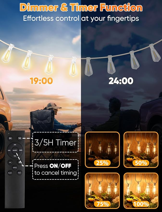 120ft Christmas LED String Lights, Waterproof Timer Lights