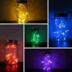 10-Pack Solar Mason Jar Lid Lights, 30 LED Garden Fairy