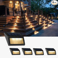 4-Pack Warm White Bright Solar Stair Lights, Outdoor LED