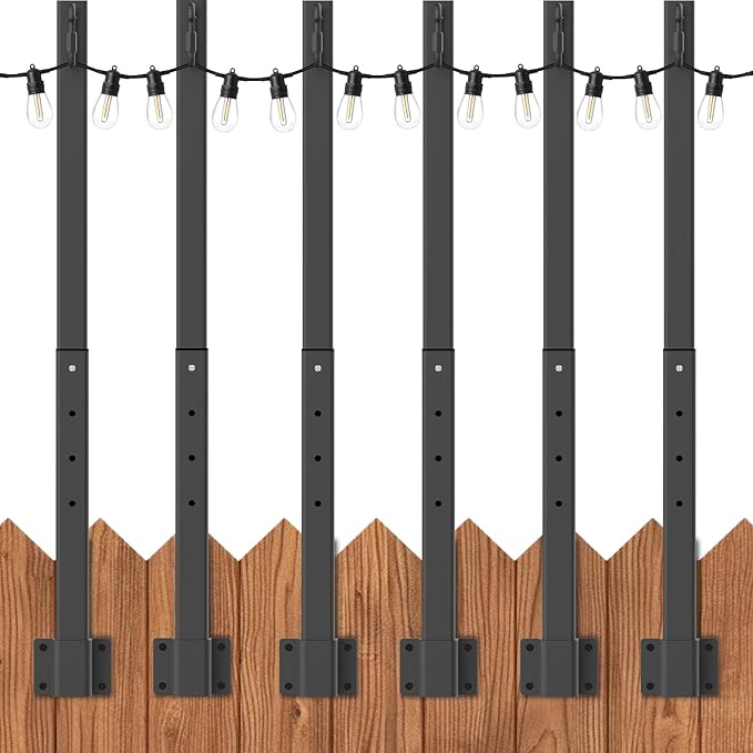 Outdoor String Light Poles 4-Pack, Metal