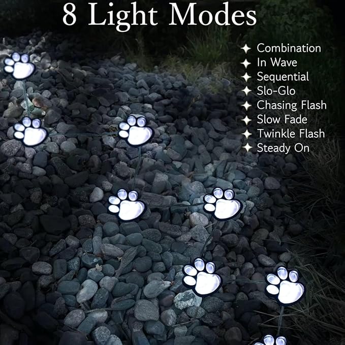 4-Pack Cool White Solar Path Lights, Outdoor Garden LED