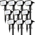 Solar RGB Color-Changing Landscape Spotlights 10-Pack, LED