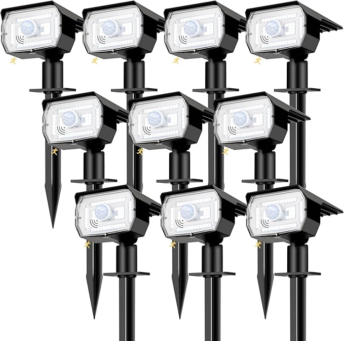 Solar RGB Color-Changing Landscape Spotlights 10-Pack, LED