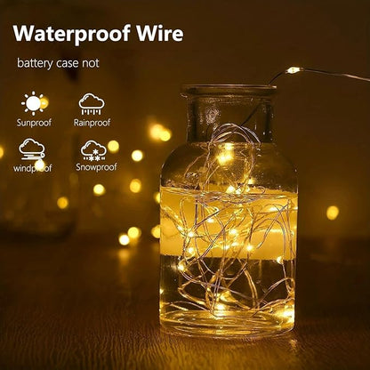 Christmas String Lights, 16ft 50 LED Waterproof Twinkle Lights