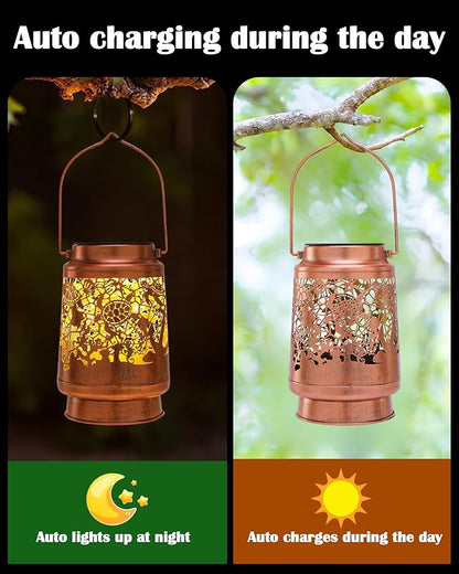 Sea Turtle Gifts for Women - Metal Solar Lights Outdoor Waterproof Hanging Lanterns Decor Outside Garden Yard Patio Lawn Tabletop Lighting Decoration Turtles Birthday Gift for Mom Grandma