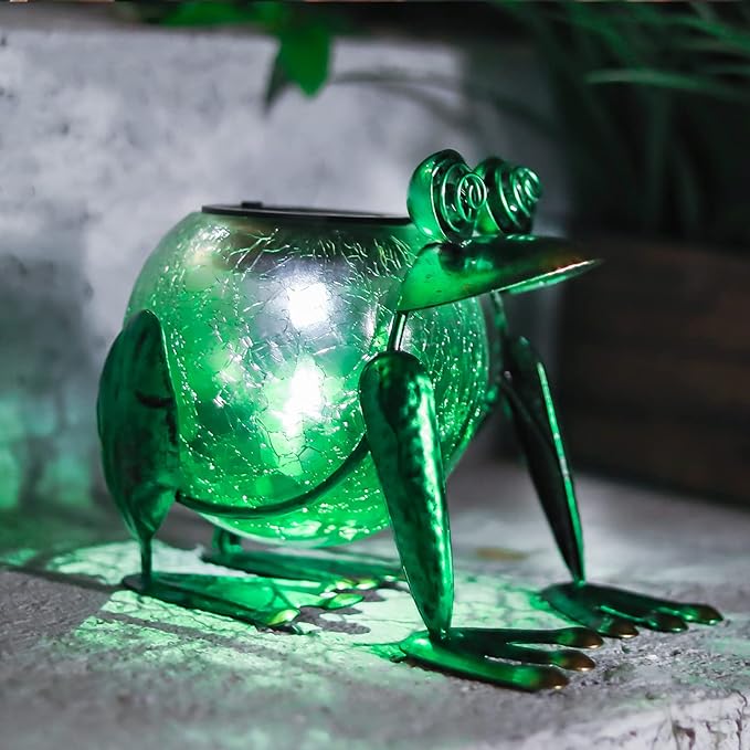 Classic Frog Solar Lanterns for Porch, Waterproof LED