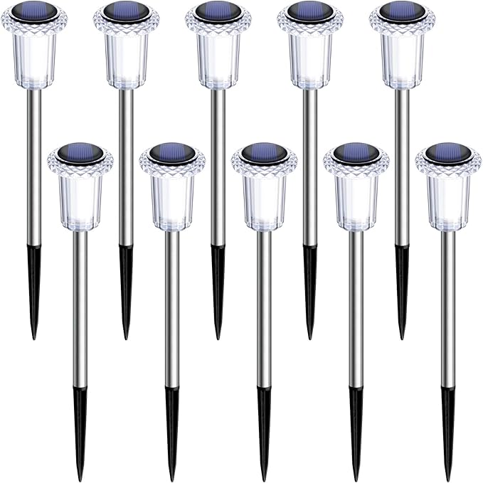10-Pack Solar Landscape Lights for Walkway