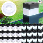 25-Pack Patio Post Cap Lights, Solar LED