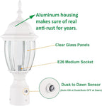 Outdoor Post Lighting Fixture, White Weatherproof Post Light