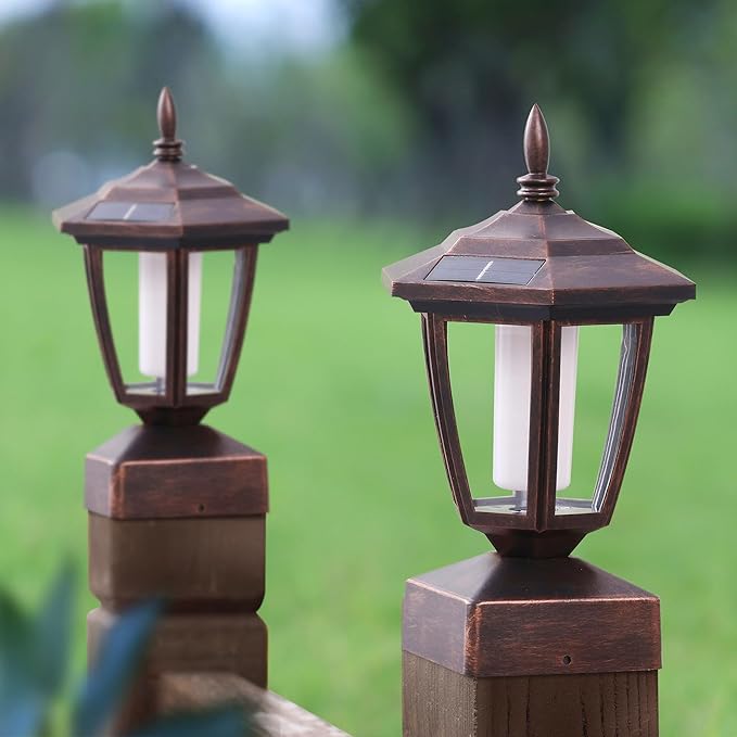 Outdoor Post Lighting Fixture, Bronze Weatherproof Post Light