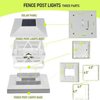 6-Pack Solar Post Cap Lights, 2-Mode Warm White Waterproof