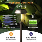 Warm White Solar Pathway Lights 6-Pack, Yard LED