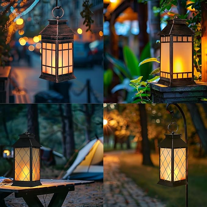 Garden Solar Patio Lanterns, Elegant Waterproof LED