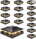 16-Pack Solar Post Cap Lights, Black Waterproof