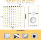8ft LED Patio String Lights, Waterproof Outdoor