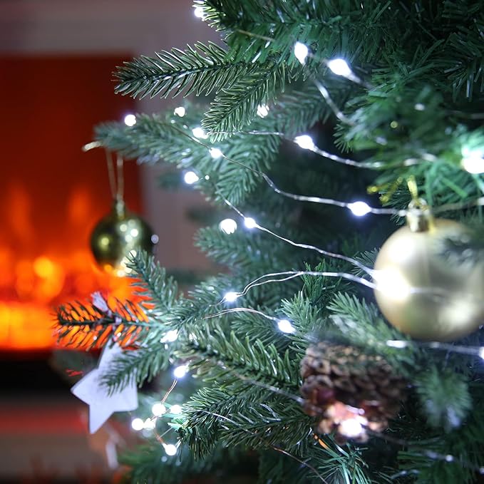 4-Pack 16ft Christmas LED String Lights, Waterproof Timer Lights
