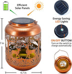 Metal Deer Solar Lanterns for Garden, Waterproof LED