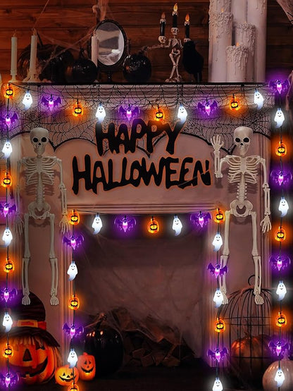 Halloween LED String Lights, Waterproof Timer Lights