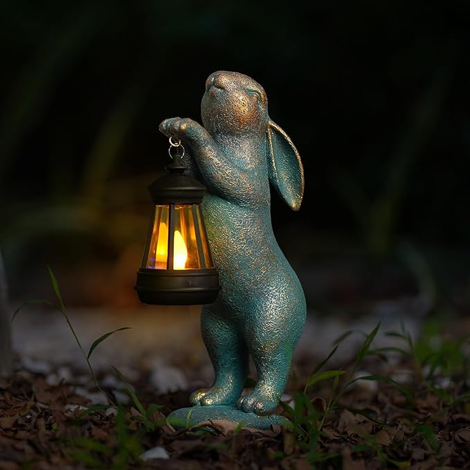 Solar Rabbit Statue Light, Yard Decor