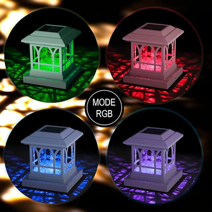 Solar Post Cap Lights, Warm White & RGB Automatic Cycling, Cracked Glass Bulb, 20 Lumens lP65 Waterproof Fit 3.6x3.6 4x4 4.5x4.5 5x5 Wood Fence Post Solar Powered Lights White (12 Pack)