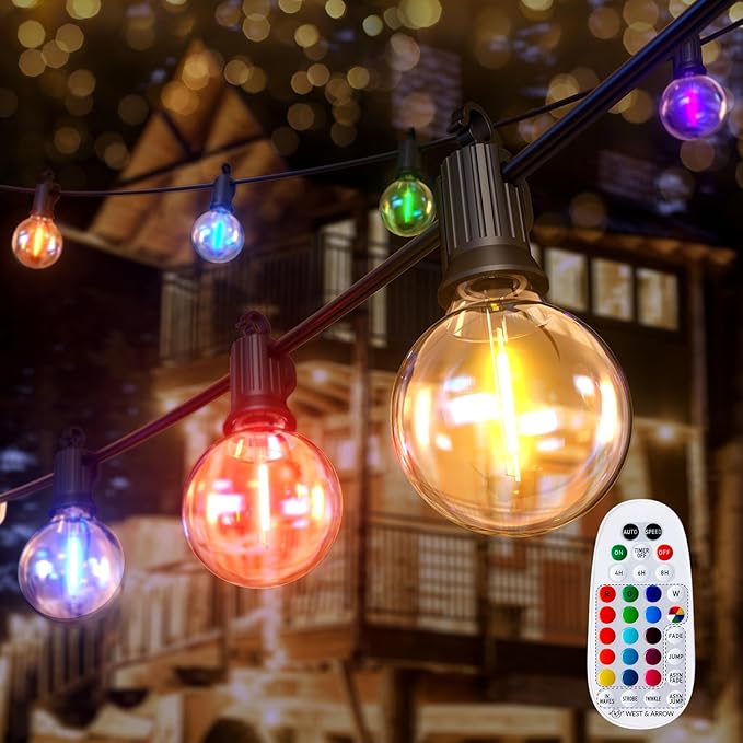58ft Outdoor Edison String Lights, Weatherproof