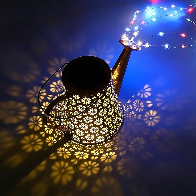 2-Pack Solar Watering Can Fairy Lights, LED