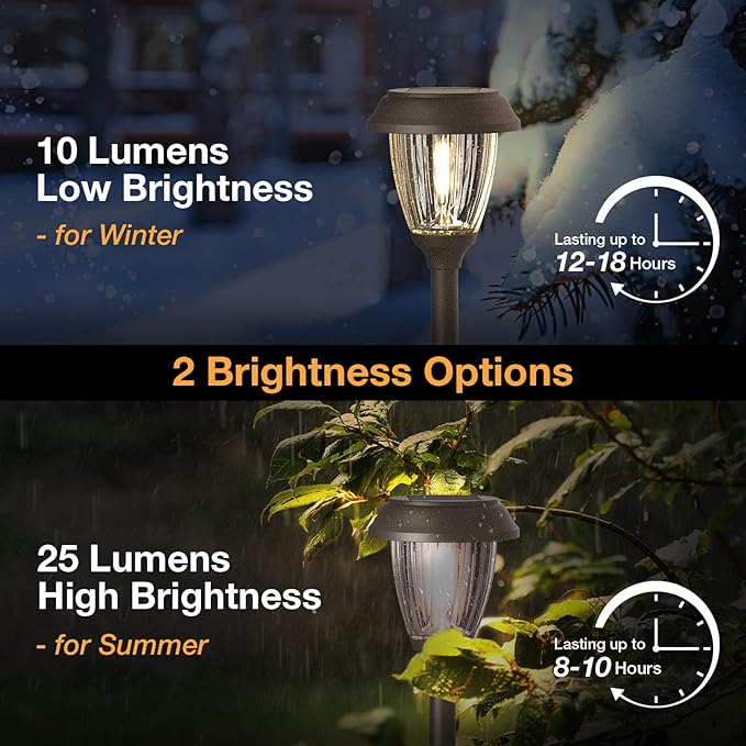 Warm White Solar Pathway Lights 6-Pack, Yard LED