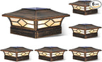 Solar Fence Post Caps 6-Pack, Fence LED