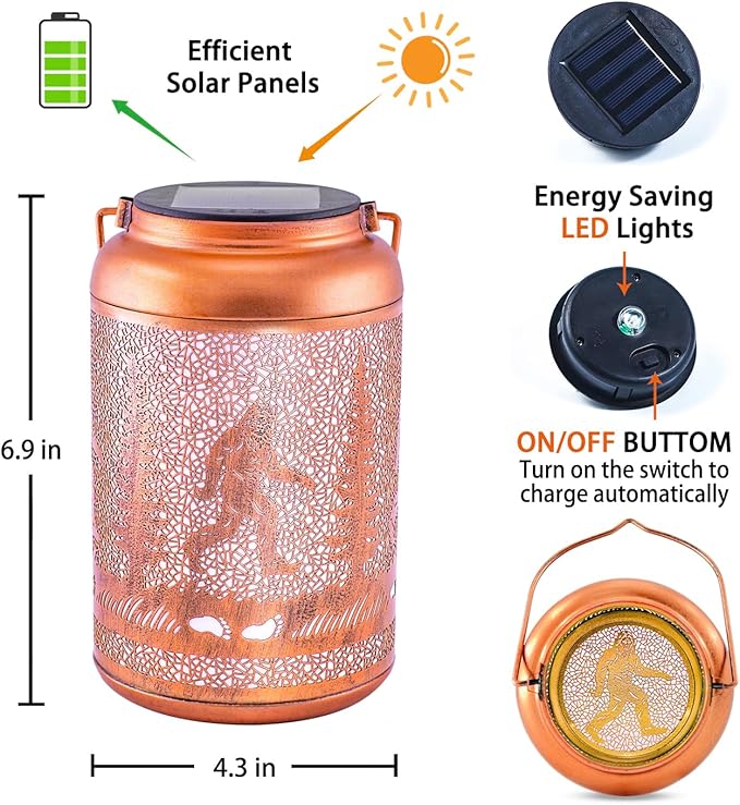 Bigfoot Solar Hanging Lanterns, Classic Yard Decor